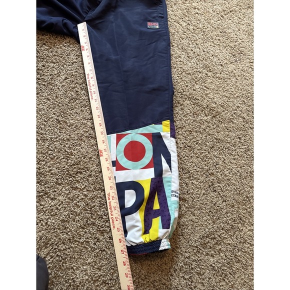 Parish Nation Track Suit Sz Large Pant Med Jacket Blue W Geometric Print Retro - Picture 14 of 16